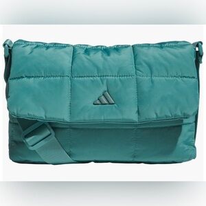 NWT Adidas Stylish pufferTeal green Quilted crossbody adjustable strap Bag